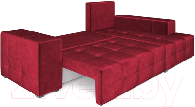 Диван угловой Mebel-Ars Монреаль правый (бархат красный/Star Velvet 3 Dark Red)