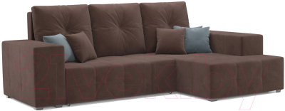 Диван угловой Mebel-Ars Монреаль правый (велюр молочный шоколад / НВ-178/13) - фото