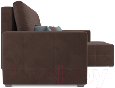 Диван угловой Mebel-Ars Монреаль правый (велюр молочный шоколад / НВ-178/13)