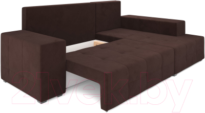 Диван угловой Mebel-Ars Монреаль правый (велюр молочный шоколад / НВ-178/13)
