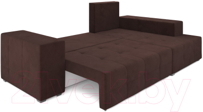 Диван угловой Mebel-Ars Монреаль правый (велюр молочный шоколад / НВ-178/13)