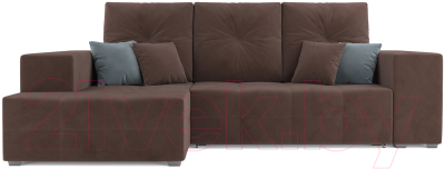 Диван угловой Mebel-Ars Монреаль левый (велюр молочный шоколад / НВ-178/13)