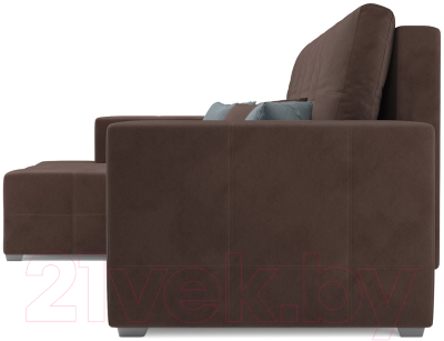Диван угловой Mebel-Ars Монреаль левый (велюр молочный шоколад / НВ-178/13)