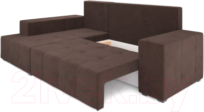 Диван угловой Mebel-Ars Монреаль левый (велюр молочный шоколад / НВ-178/13)