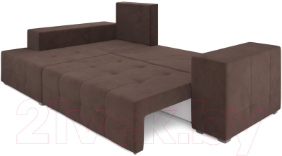 Диван угловой Mebel-Ars Монреаль левый (велюр молочный шоколад / НВ-178/13)
