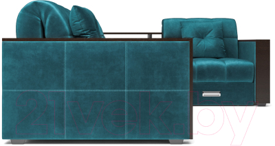 Диван угловой Mebel-Ars Прага (бархат сине-зеленый Star Velvet 43 Black Green)