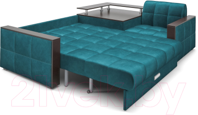 Диван угловой Mebel-Ars Прага (бархат сине-зеленый Star Velvet 43 Black Green)