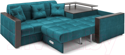 Диван угловой Mebel-Ars Прага (бархат сине-зеленый Star Velvet 43 Black Green)