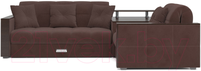 Диван угловой Mebel-Ars Прага (велюр молочный шоколад НВ-178 13)
