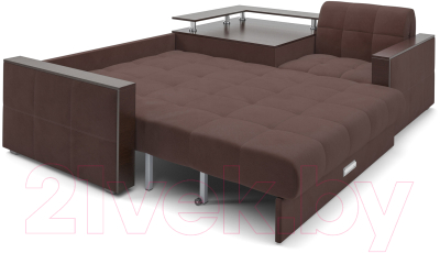 Диван угловой Mebel-Ars Прага (велюр молочный шоколад НВ-178 13)