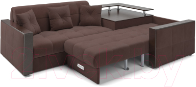 Диван угловой Mebel-Ars Прага (велюр молочный шоколад НВ-178 13)