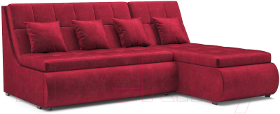 Диван угловой Mebel-Ars Дубай (бархат красный Star Velvet 3 Dark Red) - фото