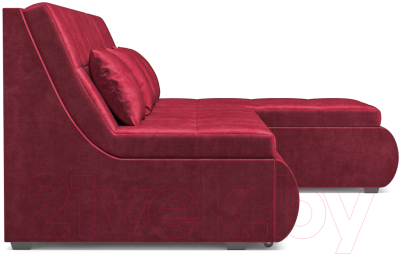 Диван угловой Mebel-Ars Дубай (бархат красный Star Velvet 3 Dark Red)