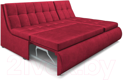 Диван угловой Mebel-Ars Дубай (бархат красный Star Velvet 3 Dark Red)