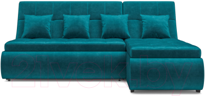 Диван угловой Mebel-Ars Дубай (бархат сине-зеленый Star Velvet 43 Black Green)