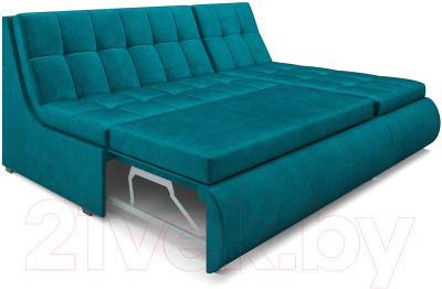 Диван угловой Mebel-Ars Дубай (бархат сине-зеленый Star Velvet 43 Black Green)