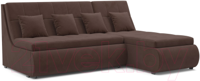 Диван угловой Mebel-Ars Дубай (велюр молочный шоколад НВ-178 13) - фото