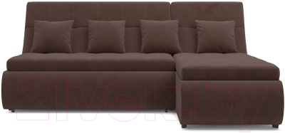 Диван угловой Mebel-Ars Дубай (велюр молочный шоколад НВ-178 13)
