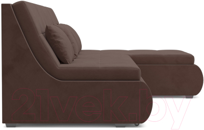 Диван угловой Mebel-Ars Дубай (велюр молочный шоколад НВ-178 13)