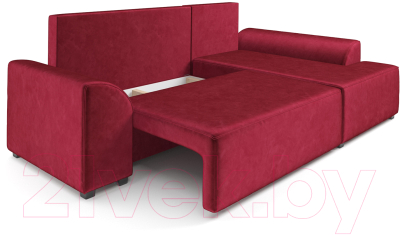 Диван угловой Mebel-Ars Каскад правый (бархат красный Star Velvet 3 Dark Red)