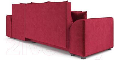 Диван угловой Mebel-Ars Каскад правый (бархат красный Star Velvet 3 Dark Red)