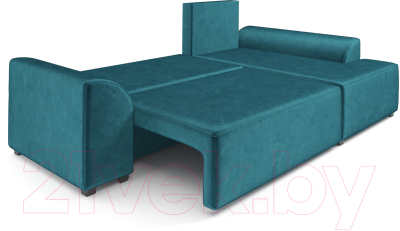 Диван угловой Mebel-Ars Каскад правый (бархат сине-зеленый Star Velvet 43 Black Green)