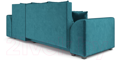 Диван угловой Mebel-Ars Каскад правый (бархат сине-зеленый Star Velvet 43 Black Green)