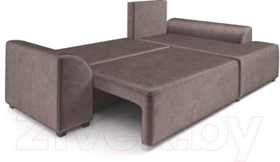 Диван угловой Mebel-Ars Каскад правый (бархат серо-шоколадный Star Velvet 60 Coffee)