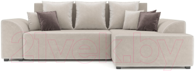 Диван угловой Mebel-Ars Каскад правый (бархат бежевый Star Velvet 6 Beige)