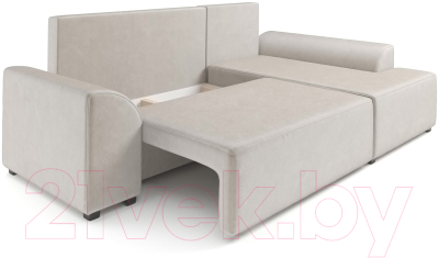 Диван угловой Mebel-Ars Каскад правый (бархат бежевый Star Velvet 6 Beige)