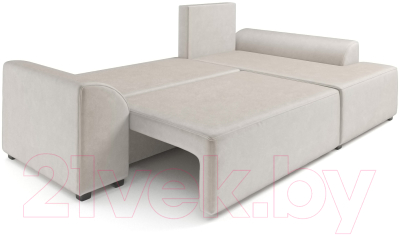 Диван угловой Mebel-Ars Каскад правый (бархат бежевый Star Velvet 6 Beige)