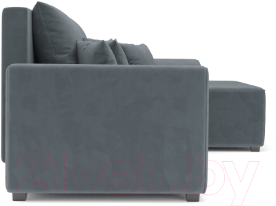 Диван угловой Mebel-Ars Каскад правый (велюр серо-синий HB-178 26)
