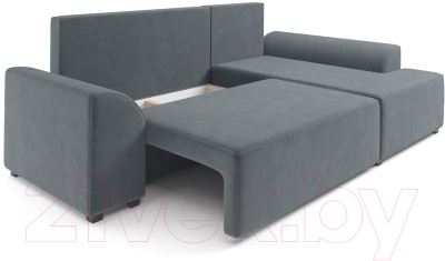 Диван угловой Mebel-Ars Каскад правый (велюр серо-синий HB-178 26)