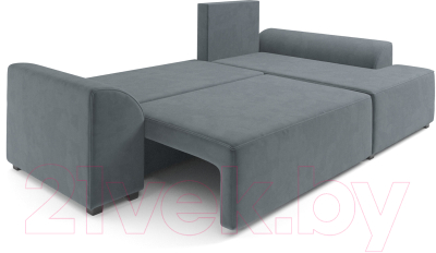 Диван угловой Mebel-Ars Каскад правый (велюр серо-синий HB-178 26)