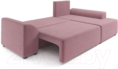 Диван угловой Mebel-Ars Каскад правый (велюр пудра НВ-178 18)