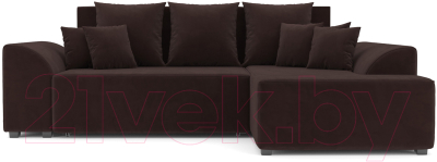 Диван угловой Mebel-Ars Каскад правый (велюр шоколад HB-178 16)