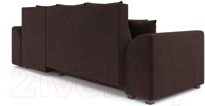 Диван угловой Mebel-Ars Каскад правый (велюр шоколад HB-178 16)