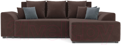 Диван угловой Mebel-Ars Каскад правый (велюр молочный шоколад НВ-178 13)
