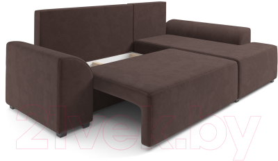 Диван угловой Mebel-Ars Каскад правый (велюр молочный шоколад НВ-178 13)