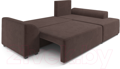 Диван угловой Mebel-Ars Каскад правый (велюр молочный шоколад НВ-178 13)