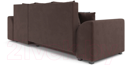Диван угловой Mebel-Ars Каскад правый (велюр молочный шоколад НВ-178 13)