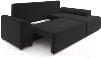 Диван угловой Mebel-Ars Каскад правый (велюр черный НВ-178 17)