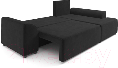 Диван угловой Mebel-Ars Каскад правый (велюр черный НВ-178 17)