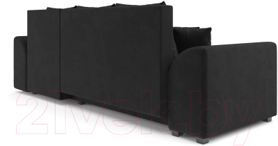 Диван угловой Mebel-Ars Каскад правый (велюр черный НВ-178 17)