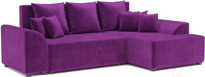 Диван угловой Mebel-Ars Каскад правый (фиолетовый) - фото