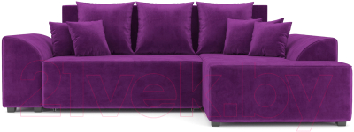 Диван угловой Mebel-Ars Каскад правый (фиолетовый)