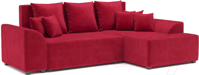 Диван угловой Mebel-Ars Каскад правый (кордрой красный) - фото