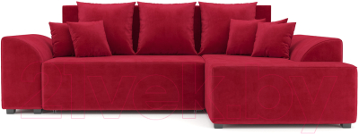 Диван угловой Mebel-Ars Каскад правый (кордрой красный)