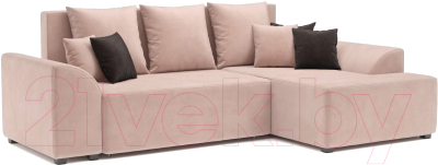 Диван угловой Mebel-Ars Каскад правый (кордрой бежевый) - фото