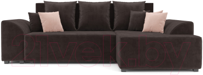 Диван угловой Mebel-Ars Каскад правый (кордрой коричневый)